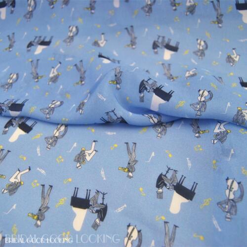 LEO&LIN 10 M/M Blue Piano Real Silk Chiffon Light through Dress Shirt Lining Cloth DIY Sewing Tissue