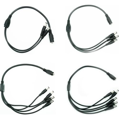 1Female to 2/3/4/5/6/8/10 Male DC Connector Power Cord For LED Strip Controller Camera 40CM High Quality Distribution Line