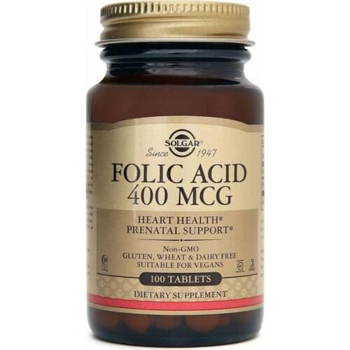 Solgar Folic Acid (Folacin) 400 mcg 100 Tablet