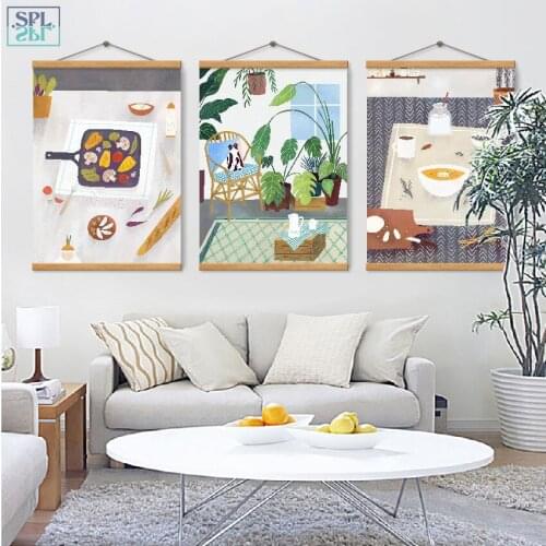 SPLSPL Boy and Girl Room Decor Nordic Flowers and Vegetables Wall Picture Green Plant Canvas A4 Art Print Poster for Kitchen