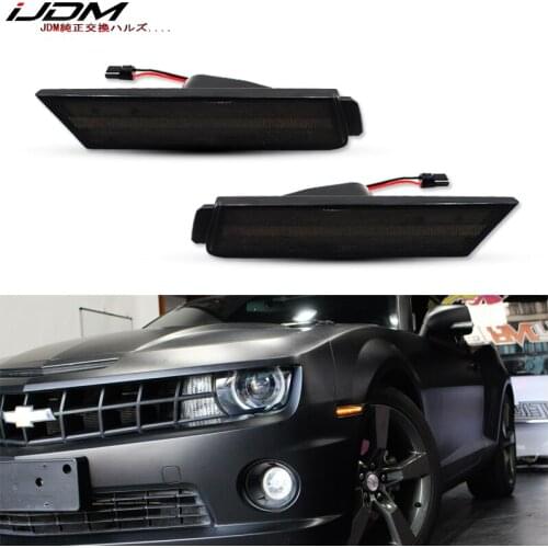IJDM 12V Amber LED Front Side Marker Lights For 2010-2015 Chevy Camaro, LH RH Sidemarkers Powered by 26 Amber SMD LED Lights
