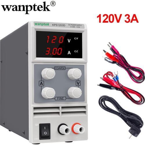 Wanptek 120V 3A Lab DC Power Supply Adjustable LED Display Switching Regulator KPS1203D For Phone Repair Rework 110v - 220v