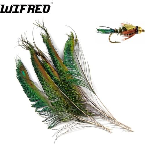 Wifreo 20pcs Peacock Sword Tail Herl Feather for Fly Tying Nymphs Wet Flies Fishing Material