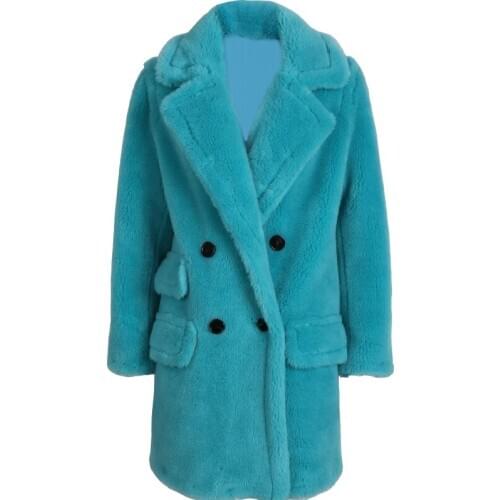 Winter shearling ladies new coat long