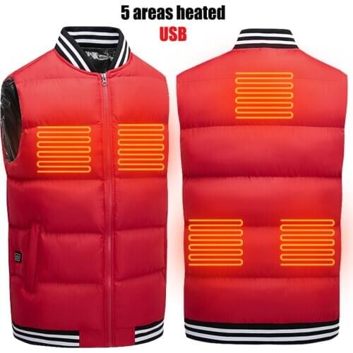 Winter Outdoor Men USB Electric Heated Vest Thermal Clothed Waterproof Hunting Sleeves Jacket Camping Hiking Heating Vest