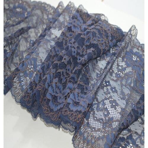 1 Meter Blue Stretchy Lace Mesh Applique 22cm Width Elastic Lace Trims DIY Garter Dress Accessories