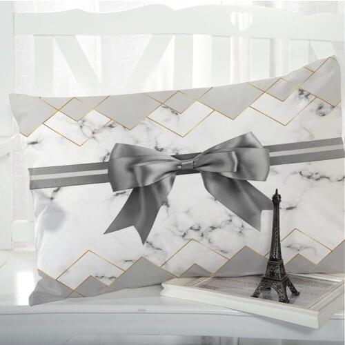1pc Pillow cover Pillow case Bedding Pillowcase Pillow covers decorative for home 3D HD Print Simple Bowknot grey