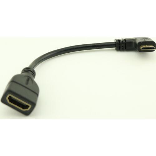 1pcs HDMI A Female to Mini HDMI C Male Right Angled Convertor Adapter Cable 1080P 20cm