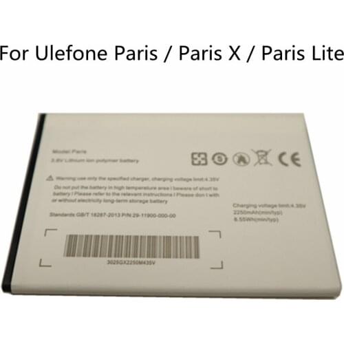 100% Paris Original Battery 2250mAh For Ulefone Paris & Ulefone Paris X & Ulefone Paris Lite High Quality Mobile phone Batteries