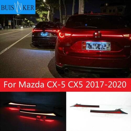 2PCS For Mazda CX-5 CX5 2017-2020 Multi-function Car LED Rear Bumper Light Rear Fog Lamp Brake Light Turn Signal Light