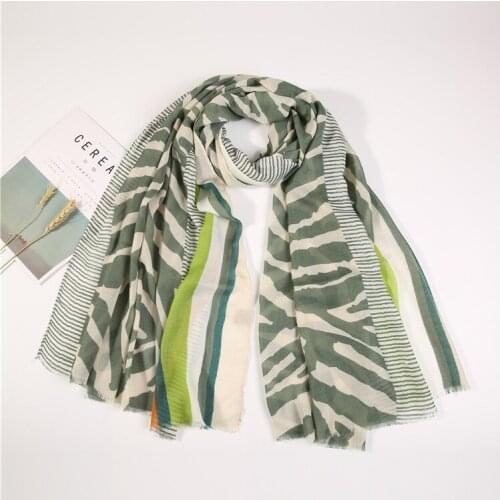 2021 Fashion Newest Zebra Printed Pattern Cotton Scarf 6Colors 10pcs/lot