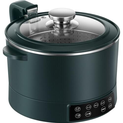 220V Stainless Steel Inner Household Electric Rice Cooker 3L Automatic Lift Hot Pot Low Sugar Rice Cooker White/Green Color
