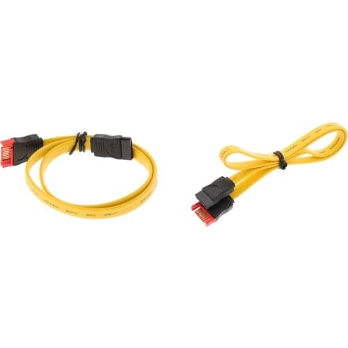 2x SATA III Adapter Cable， SATA III 7 Pin Male To 7 Pin Female Extension Cable Connector [Yellow]