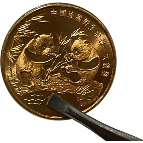 32 mm, China 5Y, 1993 Panda Red Copper Coin, Treasure Wildlife Commemorative Original Coin for Collection