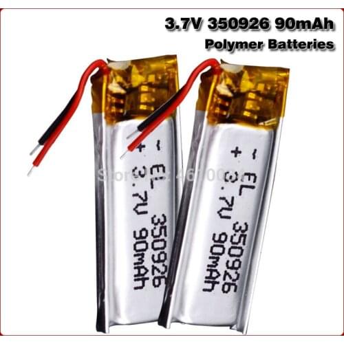 3.7V 90mAh Rechargeable Battery 350926 Lithium Li-Po Polymer Rechargeable Battery For MP3 MP4 GPS Bluetooth earphone speaker