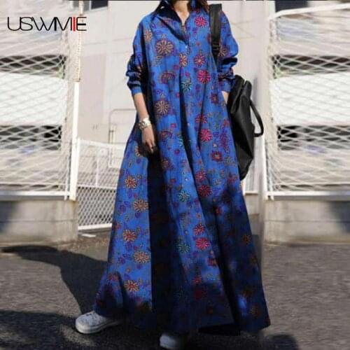 Free Shipping Elegant Dress Printed National Style Long Sleeve Chiffon Turn-down Collar Dress Women Hit Color Comfort Vestidos