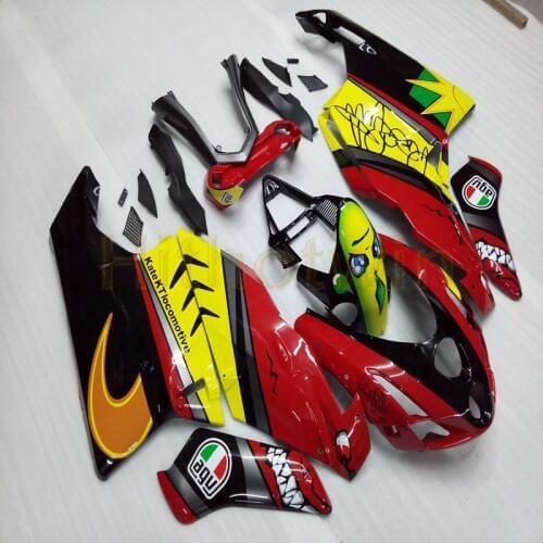 Bolts+Custom red yellow Motorcycle cowl for 749 999 2005 2006 ABS motor Fairing kit M2