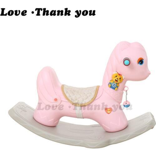 Children rocking horse early music baby Trojan thickening 1-5 baby gift gift toys