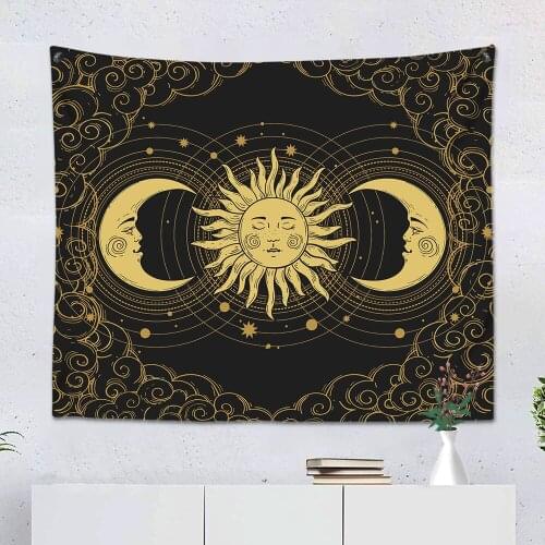 3D Print Bohemia Sun Moon Mandala Tapestry Customize Modern Hanging Tapestries For Home Bedroom Living Room Wall Decoration