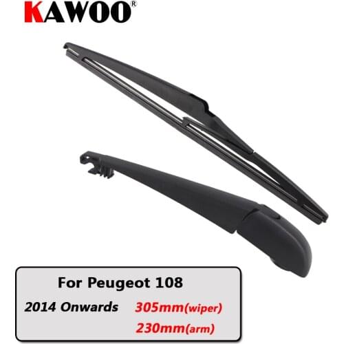 KAWOO Car Rear Wiper Blade Blades Back Window Wipers Arm For Peugeot 108 Hatchback (2014 Onwards) 305mm Auto Windscreen Blade