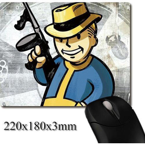 Classic mafia style vault boy CG printed Heavy weaving anti-slip rubber office mouse pad Coaster Party favor gifts 220x180x3mm