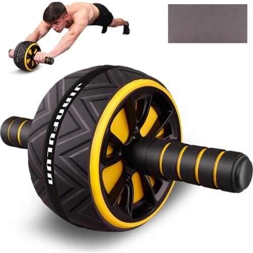 Abdominal Roller Exercise Wheel Fitness Equipment Mute Roller For Arms Back Belly Core Trainer Body Shape With Free Knee Pad