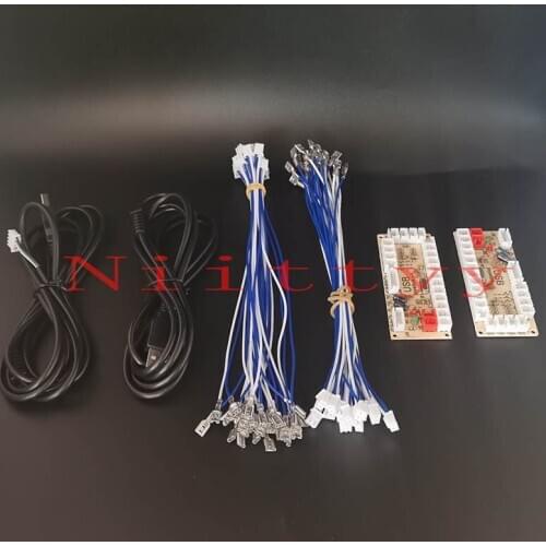 2 Players Zero Delay Arcade DIY KIT USB ENCODER PC TO JOYSTICK FOR 4way & 8way ZIPPY JOYSTICK & 4.8MM BUTTON