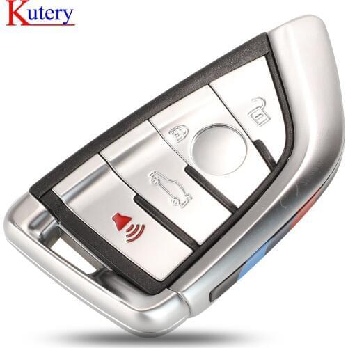Kutery 4 Button Smart Card Car Key Shell Case For BMW 1 2 7 Series X1 X5 X6 X5M X6M F Class Remote Key Fob Cover Insert Blade
