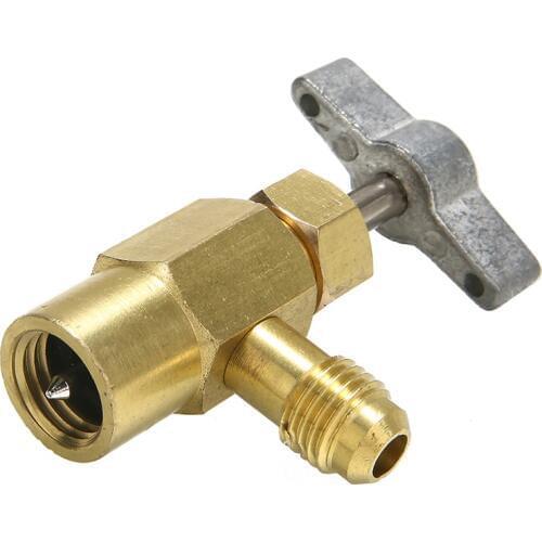 Mayitr 1pc R134a Refrigerant Brass Tap Can Dispensing Valve Bottle Opener 1/2" ACME Thread R134A Refrigerant Bottle Can Tap Tool