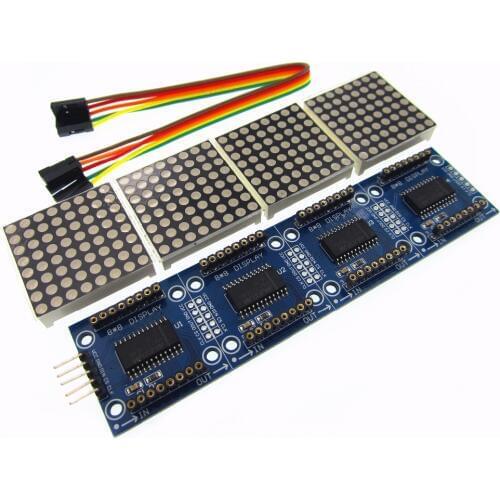 5pcs/lot MAX7219 Dot Matrix Module For Microcontroller 4 In One Display with 5P Line
