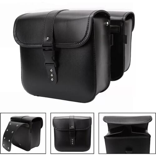 Motorcycle SaddleBags For Touring Street Gilde Sportster XL883 xl1200 Saddle bag Pu Leather Side Tool Bag Luggage Black Brown