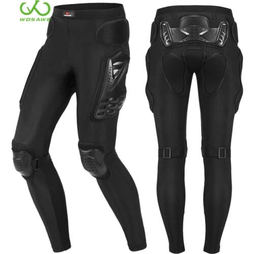 WOSAWE MTB Motorcycle Armor Pants Knee Crotch Hip Butt Protection Roller Skates Motorbike Motocross Tight Protective Trousers