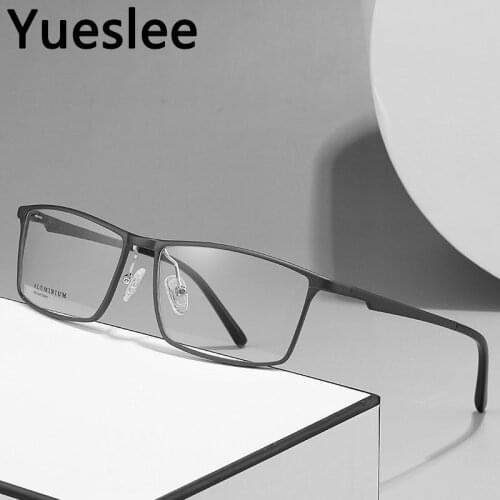 47428 Aluminum Magnesium Mens Myopia Retro Square Glasses Frame Men Commercial Affairs Sports Optical Fashion Computer Eyeglass
