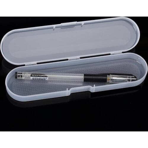 Portable Transparent Clear Pencils Storage Box Hinged Lid Snap Closure Pen Case Makeup Organizer 17.8*4.4*2.3mm
