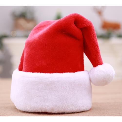 Festive Party Supplies Red flannelette Big Balls Thickened Santa Claus Christmas Hats