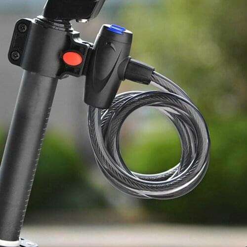 Theft Spiral Steel Cable Universal Protective Bicycle Lock Stainless Steel Cable Coil Bicycle Accessories Bike Lock with 2 Key