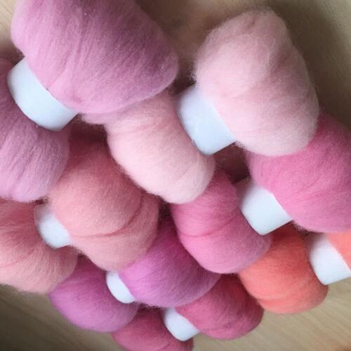 Wolvilt mixed colors fieltro naaldvilten merino wool fibre roving for needle felting kit diy crafa feutrine doll 50g/color w8