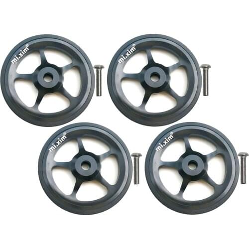 4-part Light Metal Folding Bike Easy Wheel EZ Wheels Refit Easywheel for