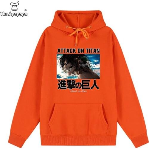 Attack on Titan Long Sleeved Striped Hooded Sweatshirt Pullover Tops