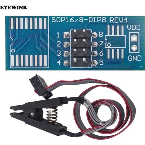 High quality SOIC8 SOP8 Test Clip For EEPROM 93CXX/25CXX/24CXX in-circuit programming on USB Programmer TL866CS TL866A