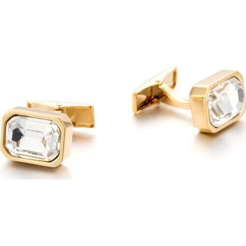 2021 Classic New French Shirt Cufflinks White Black Crystal Cuff Links High-end Mens Business Banquet Wedding Jewelry Gifts