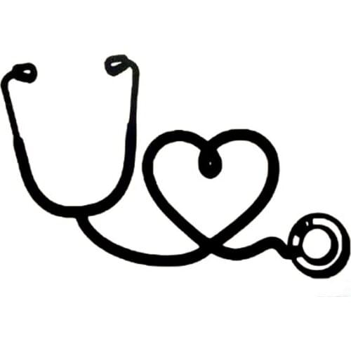 LLY-1442 Personalized Nurse Stethoscope Love Car Sticker PVC Fashion Window Bumper Decoration Accessories Waterproof Stickers