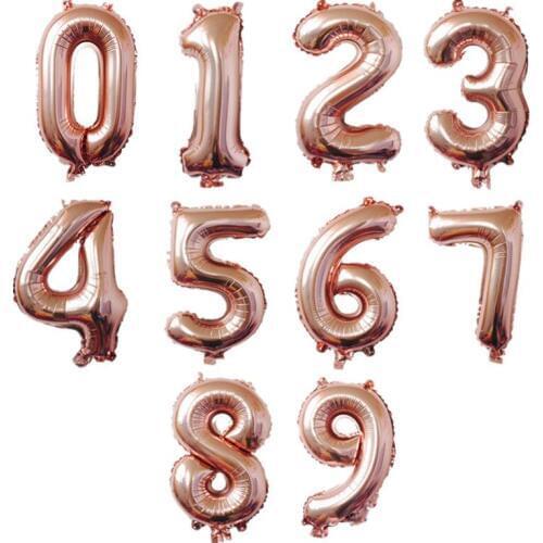 1PC 32/40inch Digital Foil Balloon for Wedding Anniversary Happy Birthday Party Decoration Inflatable Air Number Foil Balloons
