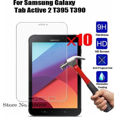 10Pcs/Lot 9H Tempered Glass Screen Protector Film For Samsung Galaxy Tab Active2 Active 2 8.0 T390 T395 SM-T395 SM-T390 tablet