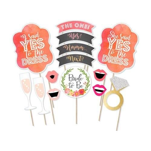 14pcs Wedding Party Photobooth Props Engagement Decoration THE ONE Photo Booth Props Decoration PZ015