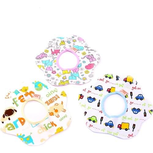 3 pcs Baby Bibs Cute Cartoon Pattern Toddler Baby Waterproof Saliva Towel Cotton Fit 0-3 Years Old Infant Burp Cloths Feeding