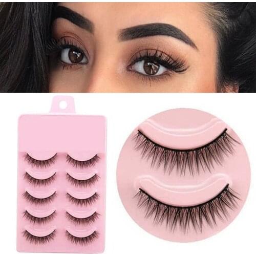 5 Pairs / Set 3D False Eyelashes Handmade Thick Black Soft Comfortable Stereoscopic Multi Layer Lashes Eyelash Extension Tool