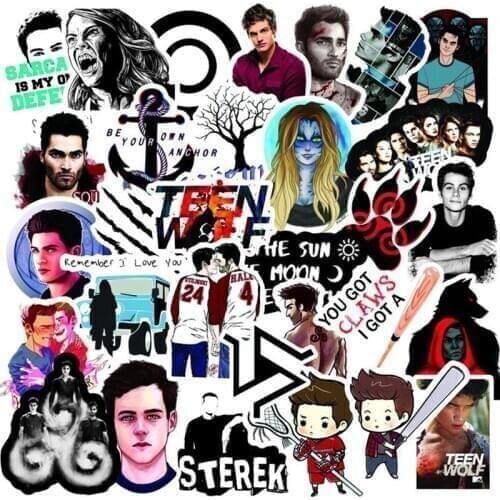 50Pcs Classic TV Series Teen Wolf Waterproof PVC Stationery Sticker Luggage Laptop Graffiti Skateboard Children Toy Gift Sticker