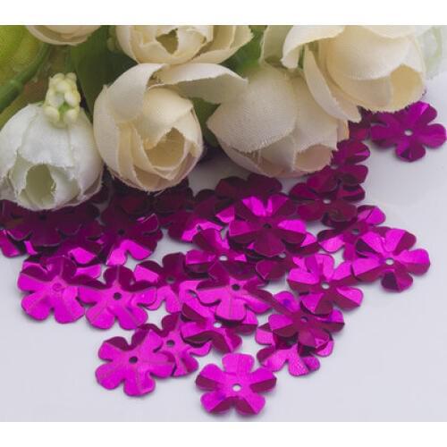 500pcs/lot Flower Sequins 14mm PVC Decoration Sewing DIY Wedding Craft Scrapbook For Clothing Rose Red