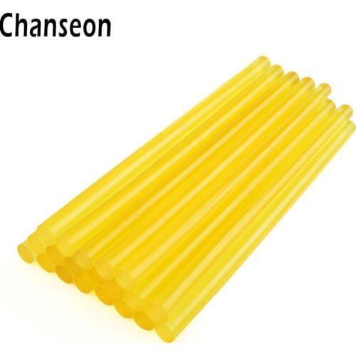 Chanseon 20pcs/lot 7mm*150mm Hot Melt Yellow Glue Sticks Adhesive Gun Alloy Accessories DIY Tools